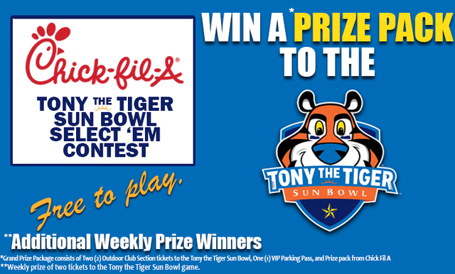 SUN BOWL ASSOCTION OFFERING 13 CHANCES TO WIN TICKETS